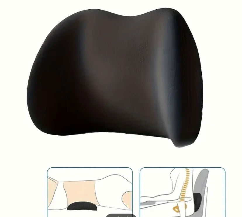 Car Headrest&Lumbar Support Cushion,Ergonomic Car Seat Headrest,Memory Foam Car Seat Headrest and Lumbar Support Cushion for Neck and Back Pain Relief (Black)